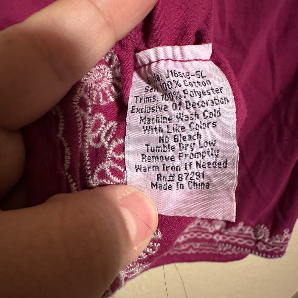 New Johnny Was Hazelton Off the Shoulder Embroidered Top‎ size Large Floral Boho - Picture 7 of 7